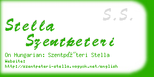 stella szentpeteri business card